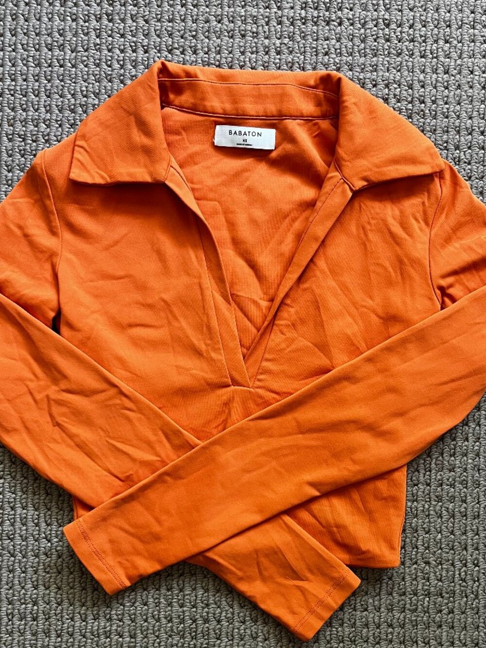 Aritzia Babaton Orange Long Sleeve Top – Size XS